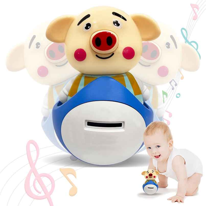 Wembley Roly Poly Money Bank With Light & Music | Piggy Coin Bank With Lock Toy For Kids