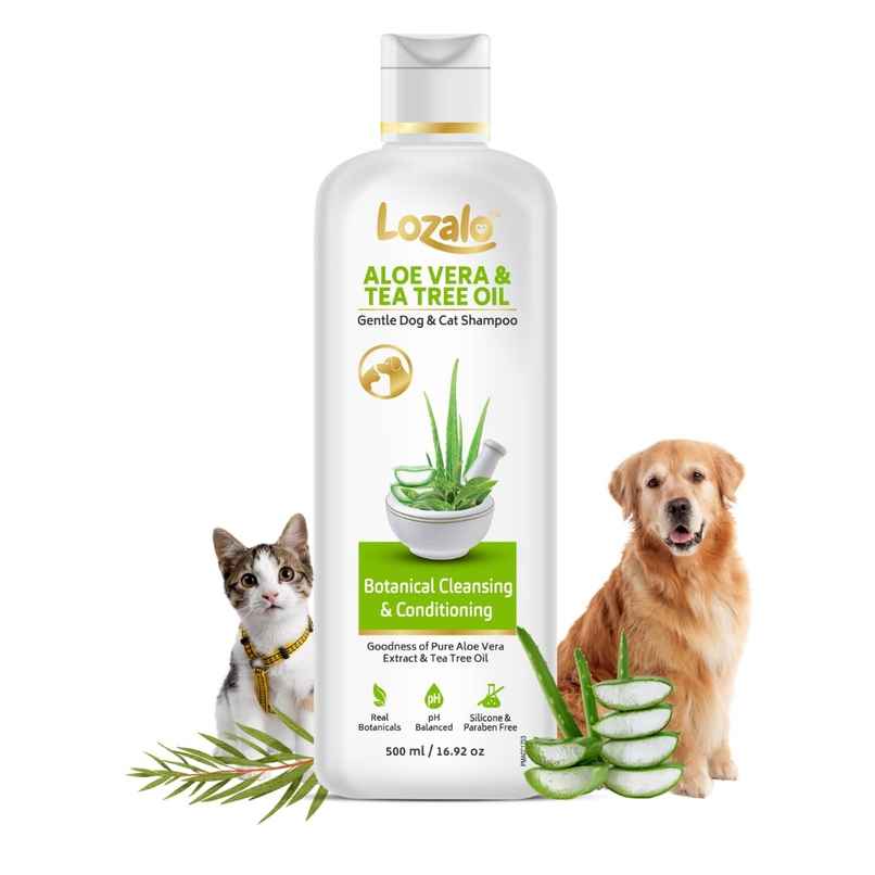 Lozalo Botanical Pet Shampoo | Aloe Vera - Tea Tree | Gentle | Ph Balanced | Paraben-Free