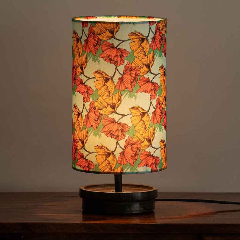 ExclusiveLane Autumn Glow Mango Wood Table Lamp Handcrafted - 33.8 cm