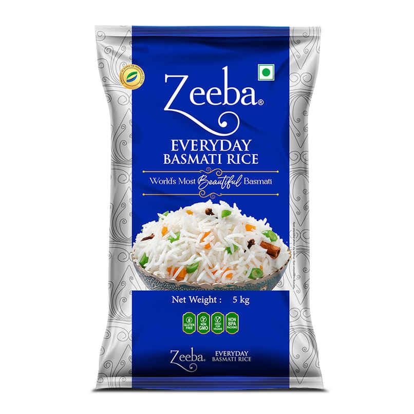 Zeeba Everyday Basmati Rice | Perfect for Everyday Cooking | Cooked length upto 14mm