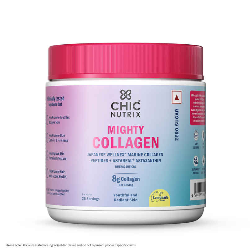 Chicnutrix Japanese Marine Collagen Peptides + 2 mg Astaxanthin, Lemonade Flavour Chicnutrix Japanese Marine Collagen Peptides + 2 mg Astaxanthin, Lemonade Flavour