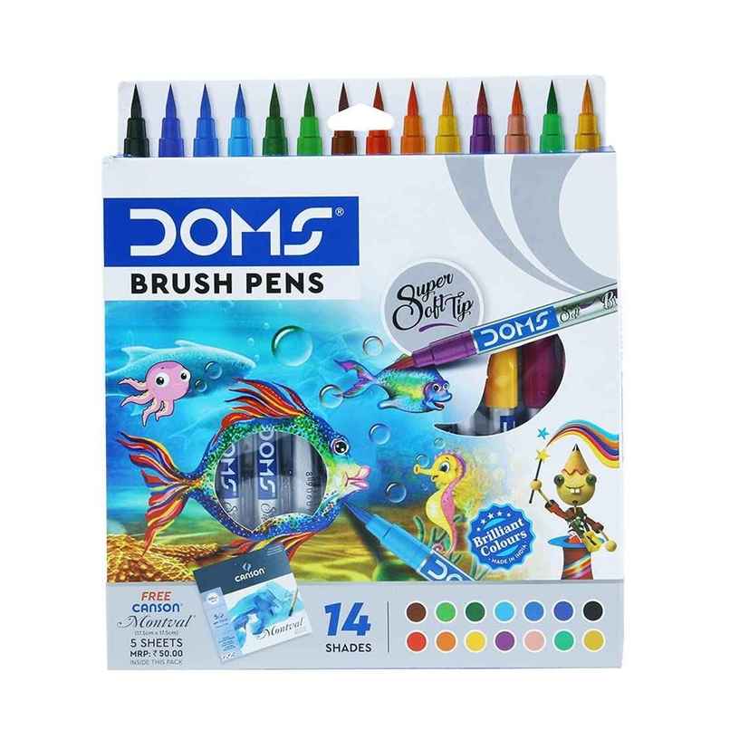 Doms Brush Pen 13+1 Shades | Smooth Coloring