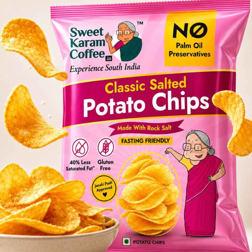 Sweet Karam Coffee Rock Salt Potato Chips - Fasting (Vrat) Special