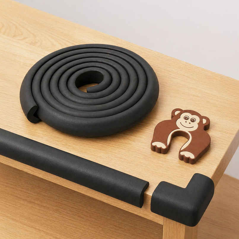 Bumtum Multipurpose Baby Safety Edge Guard | Black