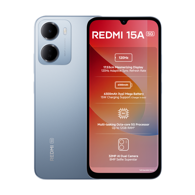 Redmi 15A 5G | 4GB RAM | 64GB Storage | Awesome Blue