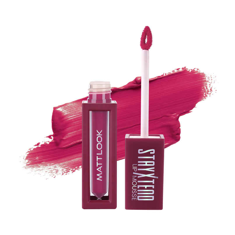Mattlook Stayxtend Lip Mousse Lipstick Enriched With VitaminE & Non Sticky Formula | Deep Magenta 18 Mattlook Stayxtend Lip Mousse Lipstick Enriched With VitaminE & Non Sticky Formula | Deep Magenta 18