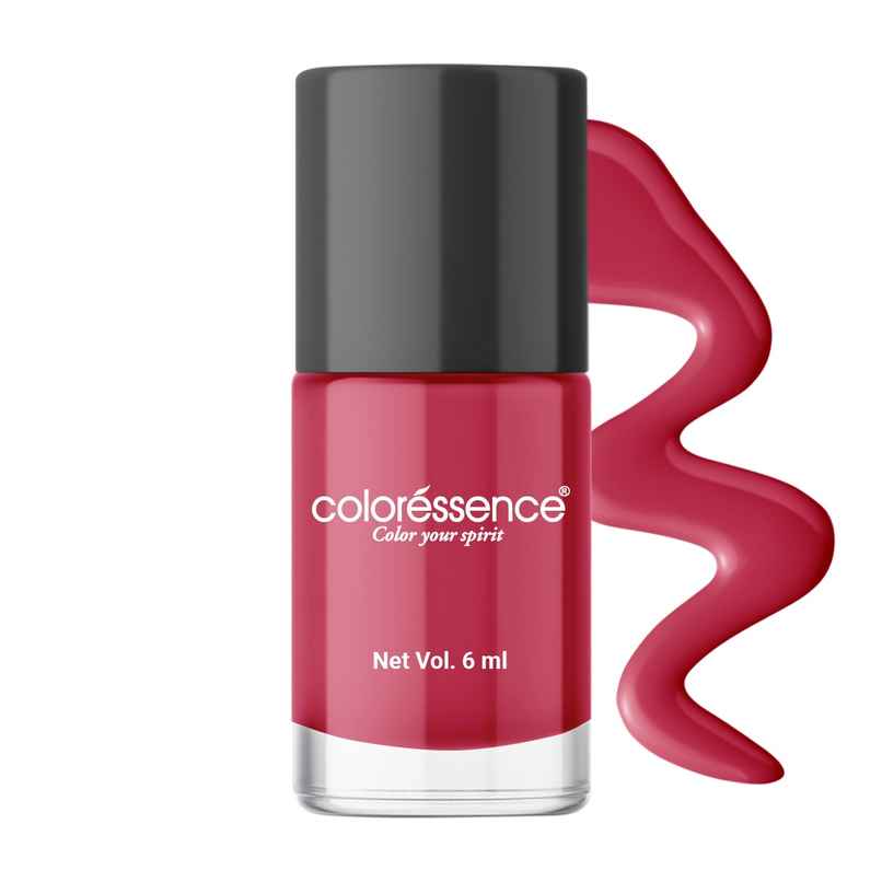 Coloressence Cute Coats Long Lasting Nail Paint, Chip Resistant, Quick Dry, 1 Swipe |Fuchsia Flame