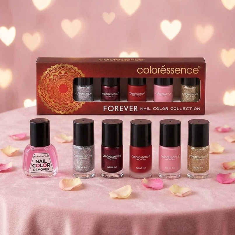 Coloressence Forever Nail Paint Kit with Free Remover| Glossy Finish | Quick Dry | Chip-Resistant