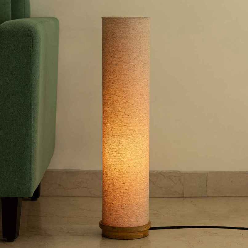 ExclusiveLane Ember Tower Mango Wood Floor Lamp Handcrafted - 70 cm