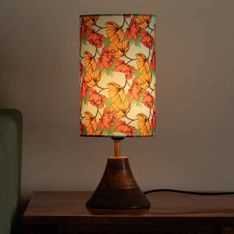 ExclusiveLane Autumn Glow Mango Wood Table Lamp Handcrafted - 40.5 cm