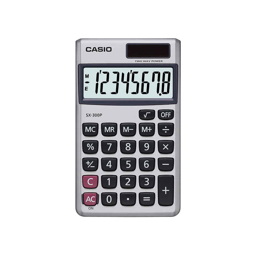 Casio SX-300P-W Portable Calculator with Metallic faceplate Casio SX-300P-W Portable Calculator with Metallic faceplate
