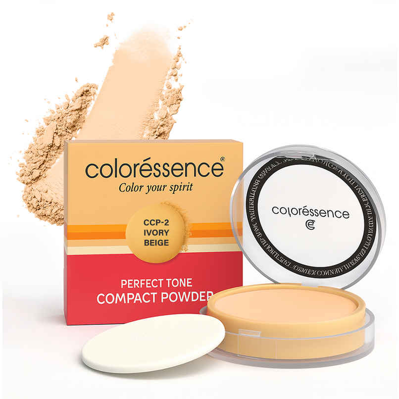 Coloressence Perfect Tone Compact Powder with Puff|Ivory Beige|Lightweight|Long Lasting|Sweatproof Coloressence Perfect Tone Compact Powder with Puff|Ivory Beige|Lightweight|Long Lasting|Sweatproof