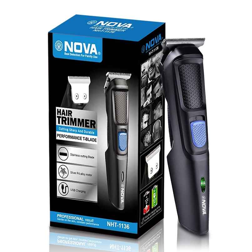 Nova Nht 1136 Trimmer | 120 min Runtime | 4 Length Settings - Black