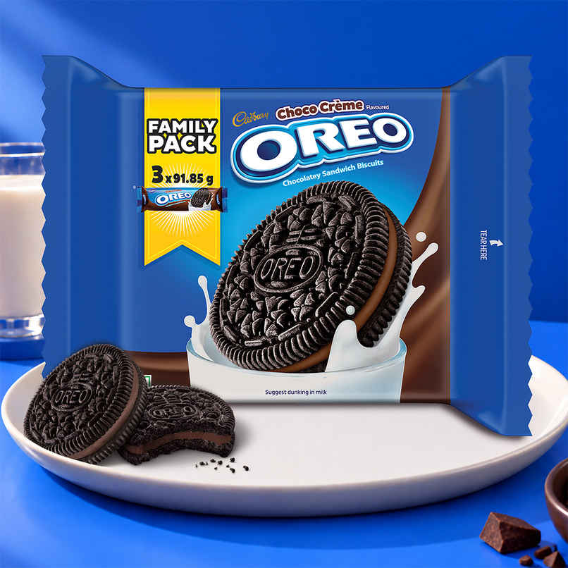 Cadbury Oreo BTS Chocolate Flavour Creme Sandwich Biscuit Family Pack Cadbury Oreo BTS Chocolate Flavour Creme Sandwich Biscuit Family Pack