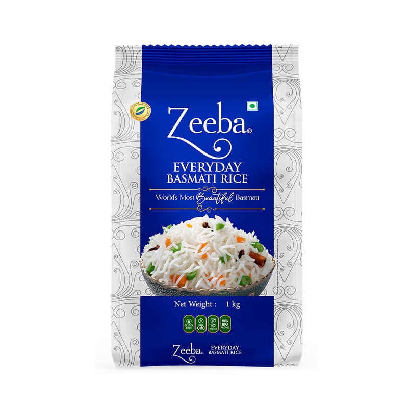 Zeeba Everyday Basmati Rice | Perfect for Everyday Cooking | Cooked length upto 14mm