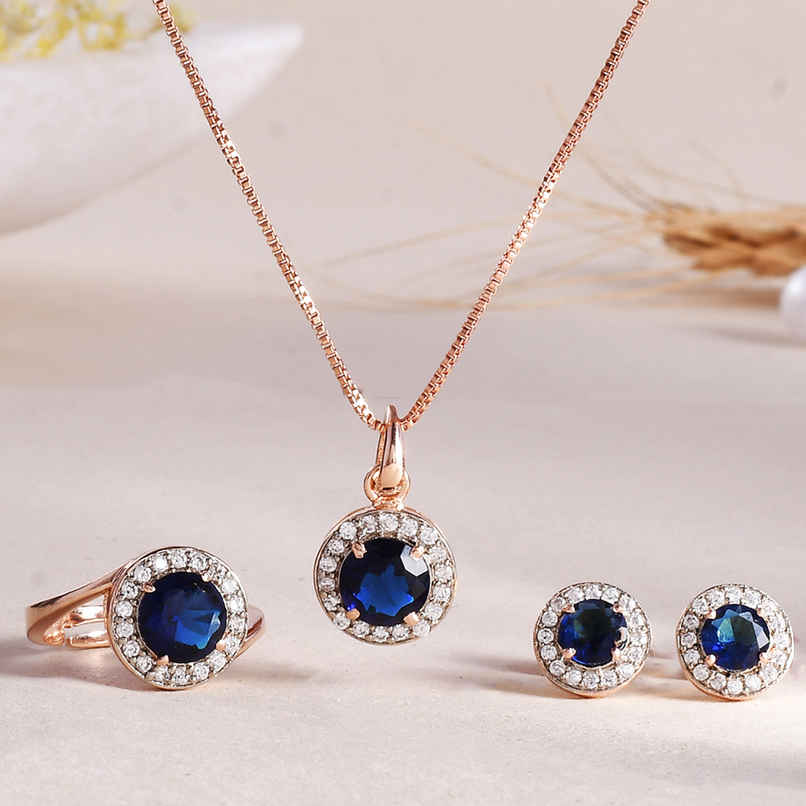 Voylla Sparkling Essentials Blue Round Cut Cluster Setting CZ Box Set Voylla Sparkling Essentials Blue Round Cut Cluster Setting CZ Box Set