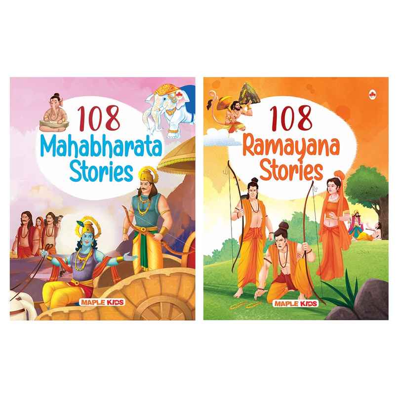 Stories from Ramayana and Mahabharata (Set of 2) (Illustrated) - Story Books for Kids