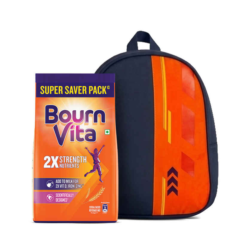 Bournvita Chocolate Nutrition Drink Pouch with Bagpack Bournvita Chocolate Nutrition Drink Pouch with Bagpack