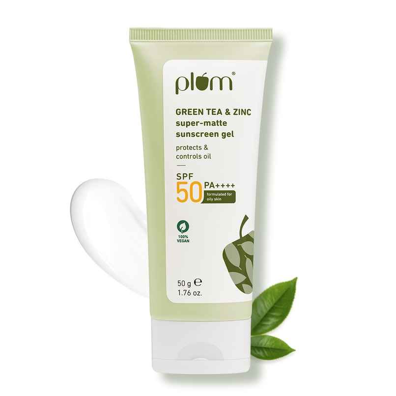 Plum Green Tea - Zinc Super-Matte Sunscreen Gel Spf 50 Pa ++++ For Oily Skin