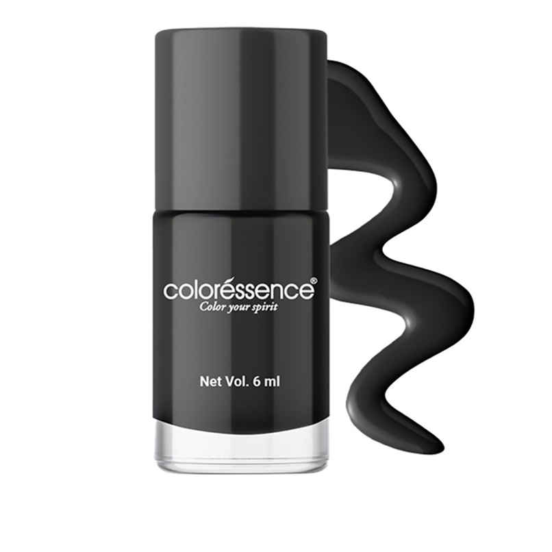 Coloressence Cute Coats Long Lasting Nail Paint, Chip Resistant, Quick Dry, 1 Swipe  | Black Velvet
