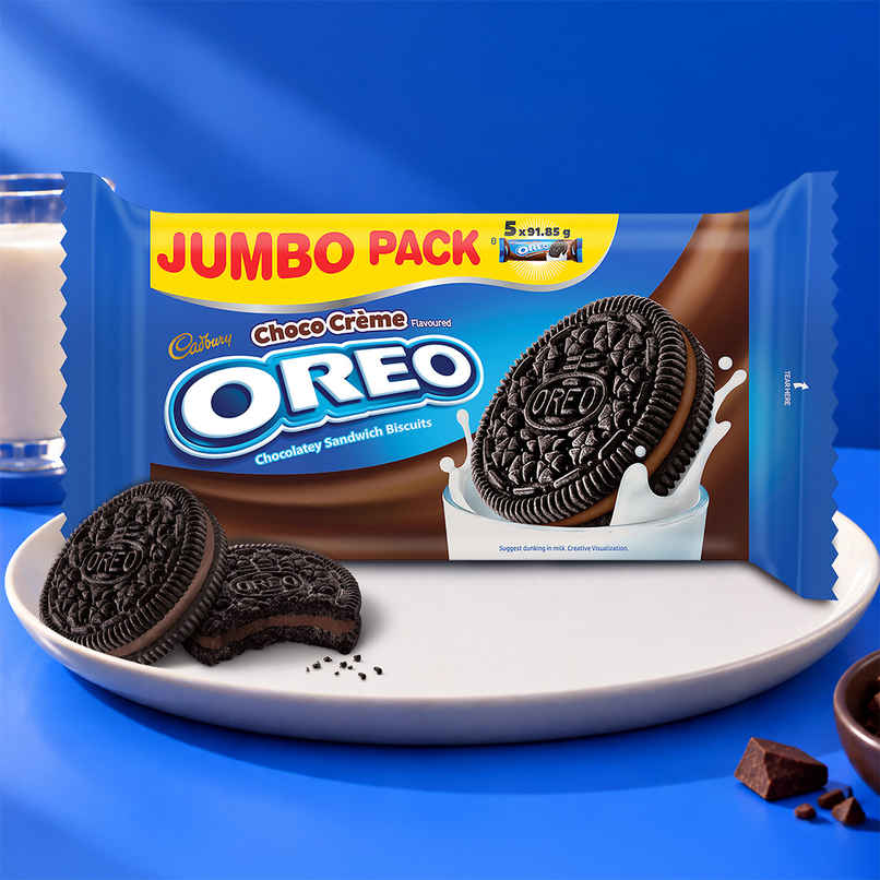 Cadbury Oreo Chocolate Flavour Creme Sandwich Biscuit Jumbo Pack