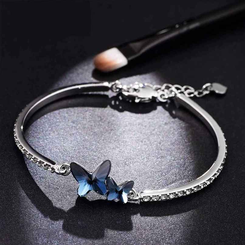 Shining Diva Fashion Stylish Crystal Platinum Plated Cubic Zirconia Bracelet for Women | Vg10958b Shining Diva Fashion Stylish Crystal Platinum Plated Cubic Zirconia Bracelet for Women | Vg10958b