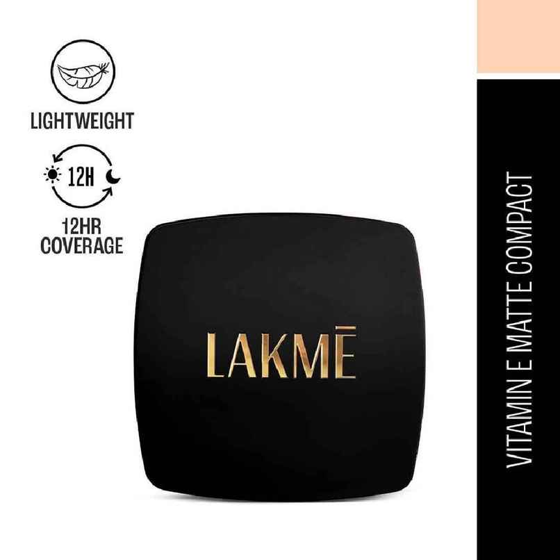 Lakme Forever Matte Compact, Smooth Finish, Lasts for 12 Hrs, Even Toned Look, Coral