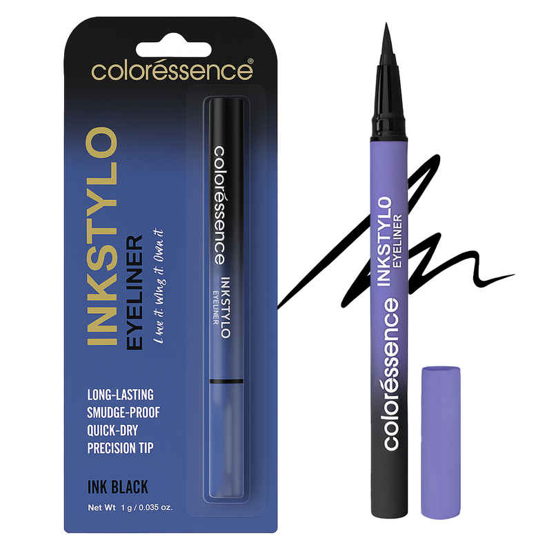Coloressence Ink Stylo Sketch Pen Eyeliner | Black|Waterproof|Smudgeproof|Quick Dry|Long Lasting