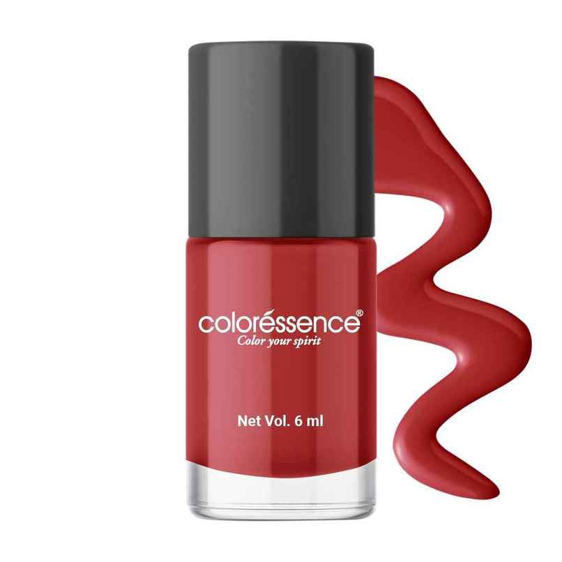 Coloressence Cute Coats Long Lasting Nail Paint, Chip Resistant, Quick Dry, 1 Swipe  | Siren Red