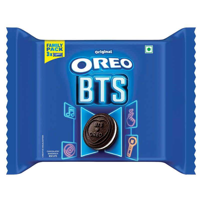 Cadbury Oreo BTS Vanilla Flavour Creme Sandwich Biscuit Family Pack