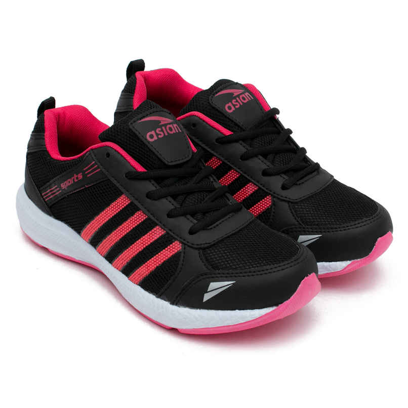 Asian Women's Lace up Sports Shoes | FASHION-13 | Black | UK 5