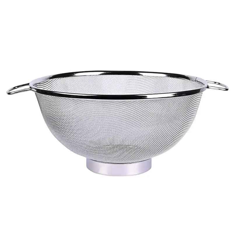 Daluci Stainless Steel Colander Strainer with Handle | Silver