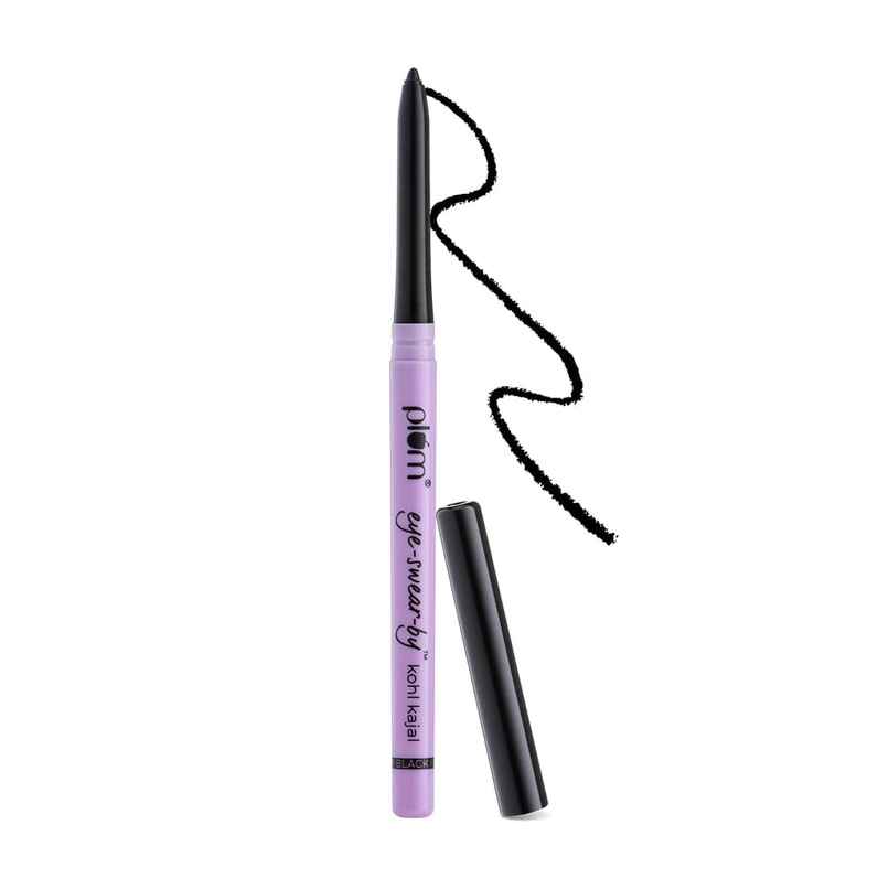 Plum Eye-Swear-By Kohl Kajal - Deep Black Creamy Smooth Smudge-Proof Water-Proof 100% Vegan & Cruelty Free Plum Eye-Swear-By Kohl Kajal - Deep Black Creamy Smooth Smudge-Proof Water-Proof 100% Vegan & Cruelty Free