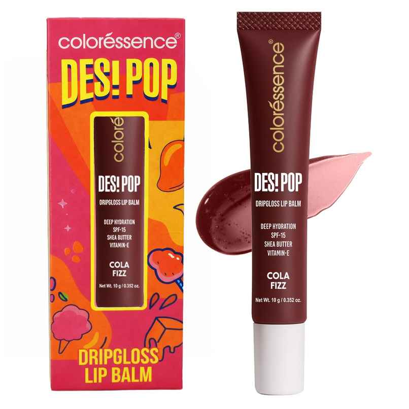 Coloressence Desi Pop Drip Gloss Lip Balm | Cola Fizz | Hydrate, Protect | SPF 15