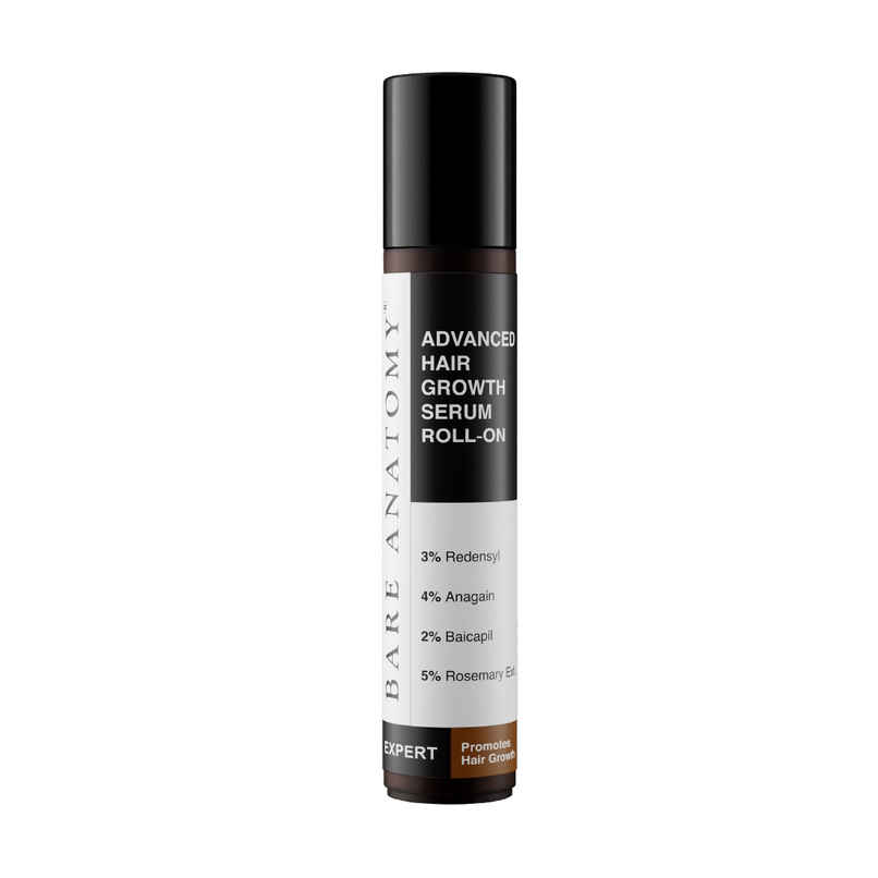 Bare Anatomy Advanced Hair Growth Serum Roll-On | Redensyl, Anagain, Rosemary, Rice Water