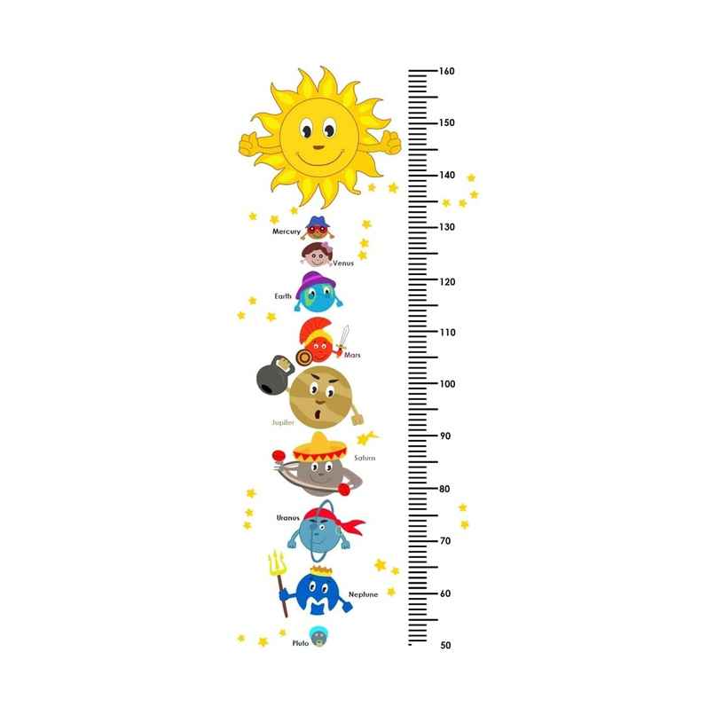 PrettyKrafts Solar System Height Measurement Wall Sticker