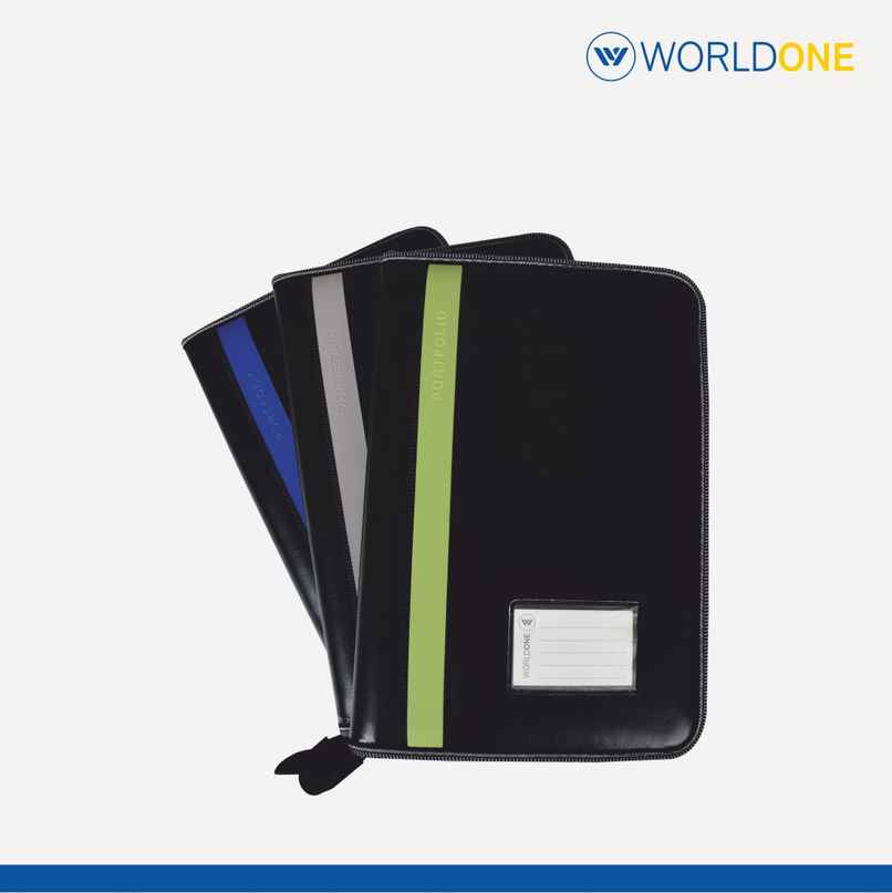 Worldone Leathrite Cover Display Book With 20 Inside Pocket With Name Card And Zipper Closure