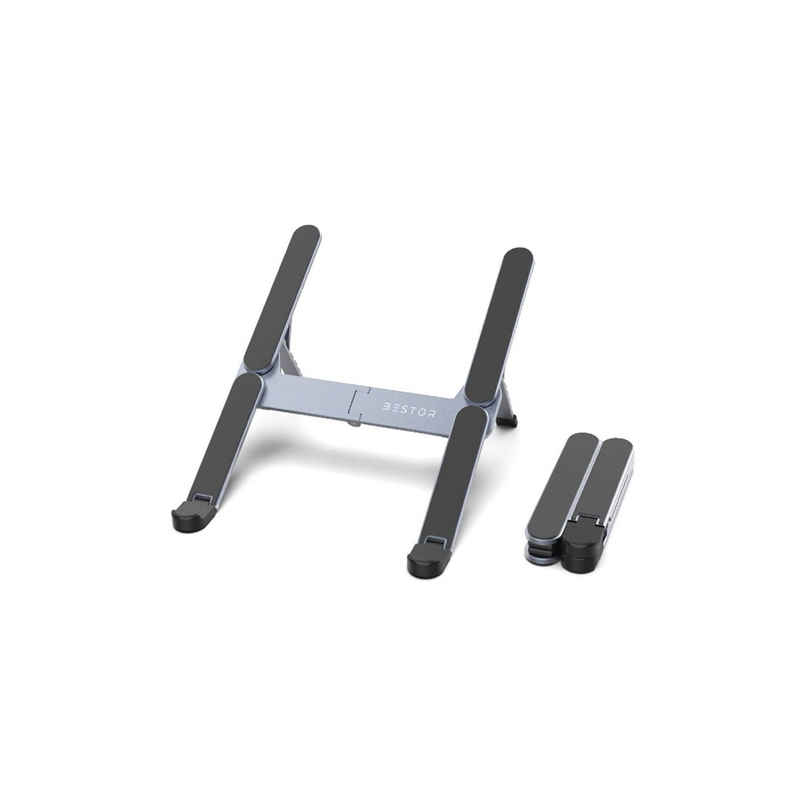 Bestor H-Shape Laptop Stand Compact Aluminum For Desk Built-In Damping Shaft,6-Levels Adjustable