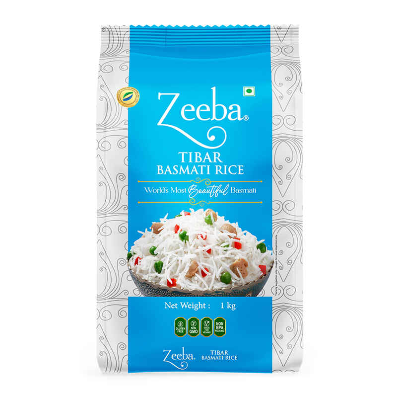 Zeeba Tibar Basmati Rice | Perfect for Daily Home Cooking | Cooked length upto 18mm
