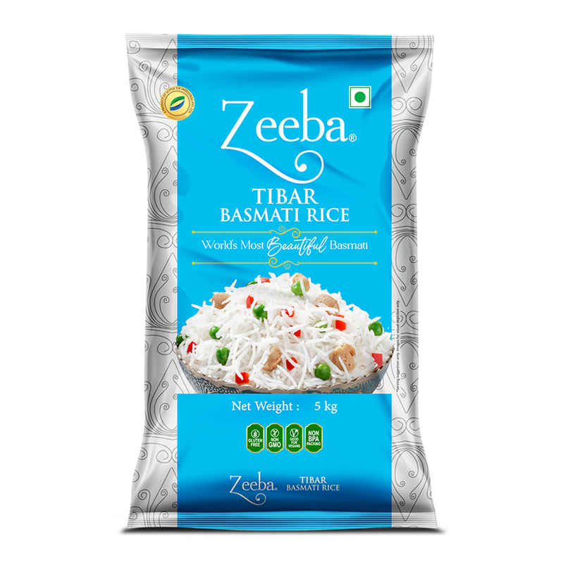 Zeeba Tibar Basmati Rice | Perfect for Daily Home Cooking | Cooked length upto 18mm