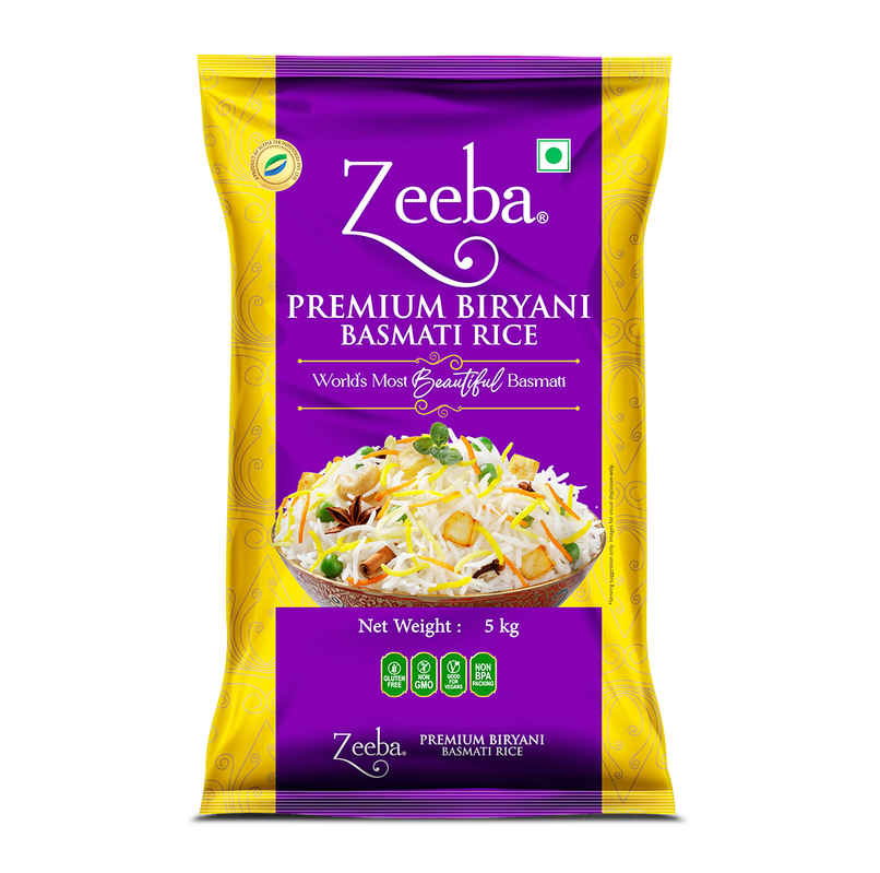 Zeeba Premium Biryani Rice | Chef's Choice| Extra Long Grains | Cooked length upto 26mm
