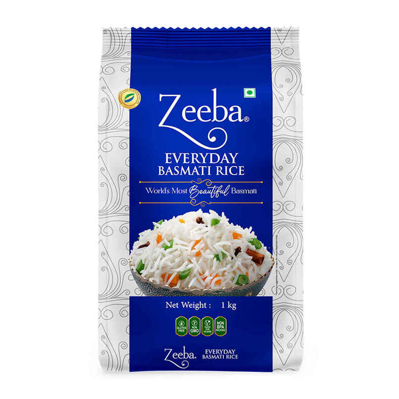 Zeeba Everyday Basmati Rice | Perfect for Everyday Cooking | Cooked length upto 14mm Zeeba Everyday Basmati Rice | Perfect for Everyday Cooking | Cooked length upto 14mm