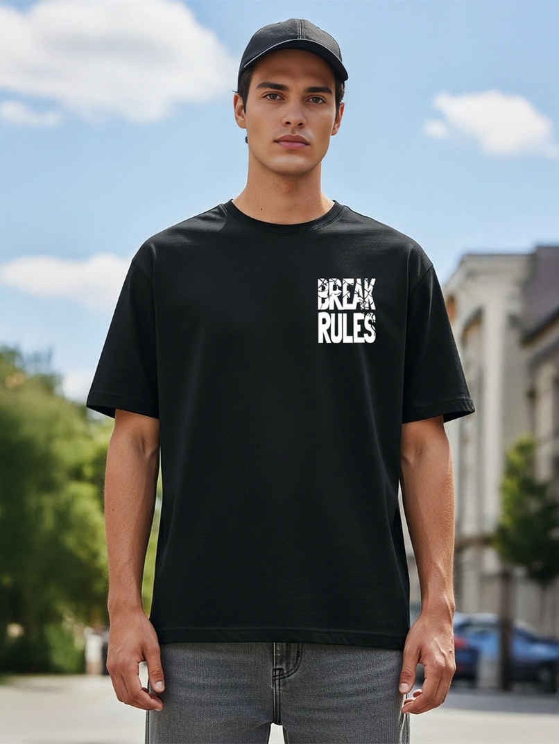BENNY BROOKS Men's Round Neck half sleeve Oversized T-shirt |AA(ARN)BLACK158 | Black - XL BENNY BROOKS Men's Round Neck half sleeve Oversized T-shirt |AA(ARN)BLACK158 | Black - XL