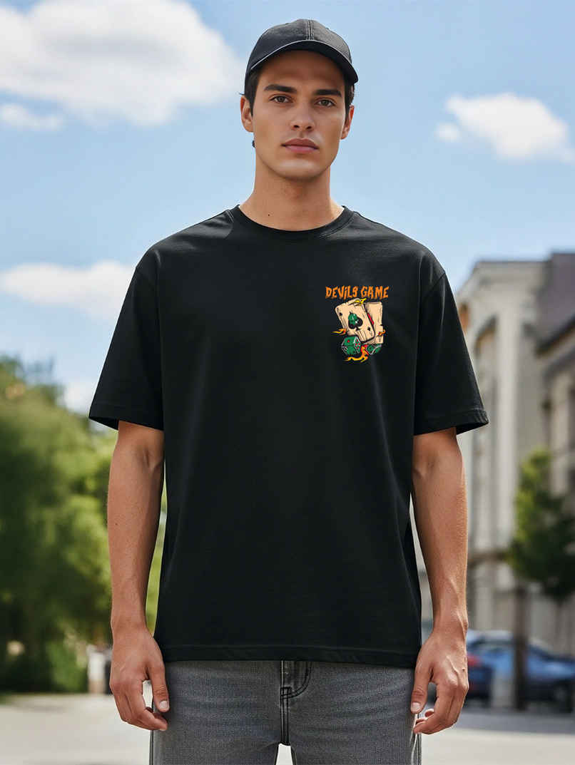 BENNY BROOKS Men's Round Neck half sleeve Oversized T-shirt |AA(ARN)BLACK139 | Black - L BENNY BROOKS Men's Round Neck half sleeve Oversized T-shirt |AA(ARN)BLACK139 | Black - L