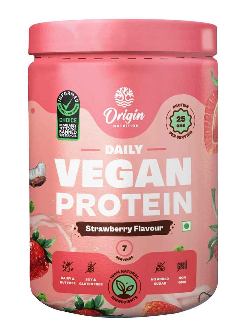 Origin Nutrition Daily Plant Protein Strawberry Flavour- 7 Servings