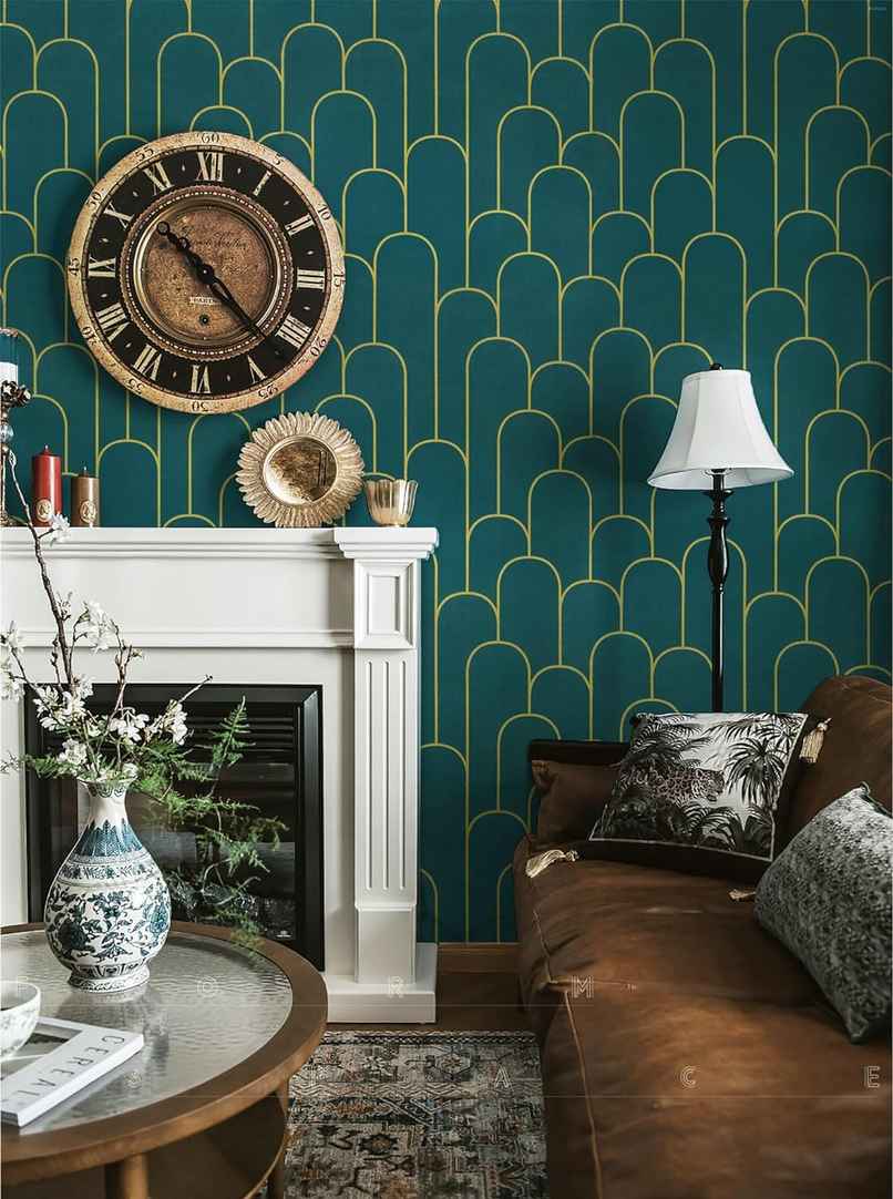 Wollzo Geometric Scallop Green Wallpaper Self Adhesive Peel and Stick Wall Decor 45 x 500 cm Wollzo Geometric Scallop Green Wallpaper Self Adhesive Peel and Stick Wall Decor 45 x 500 cm
