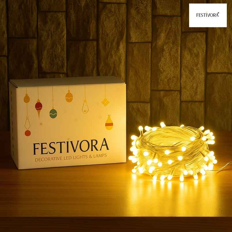 Festivora Warm White Color Led String Light | Big Size 8mm Led Bulbs | Festival & Room Decoration Festivora Warm White Color Led String Light | Big Size 8mm Led Bulbs | Festival & Room Decoration