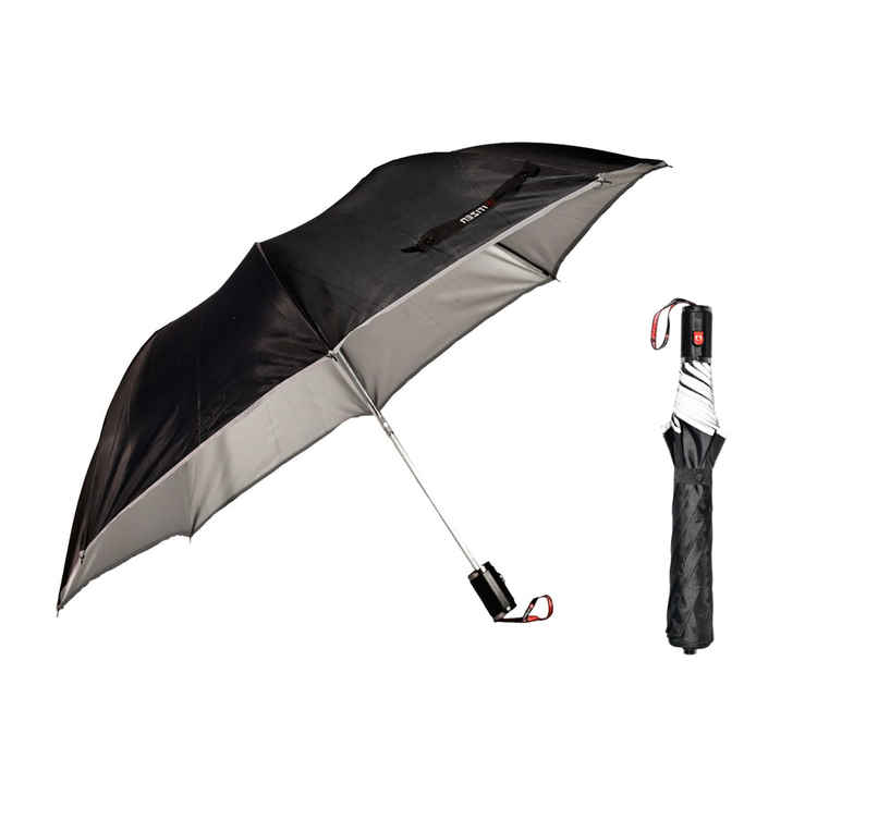 Citizen 2 Fold 24.5 Inch Black silver Umbrella with Reflective Piping