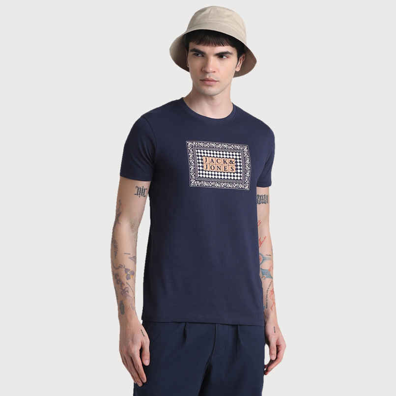 JACK & JONES Men's Slim fit T-shirt | Navy - M JACK & JONES Men's Slim fit T-shirt | Navy - M