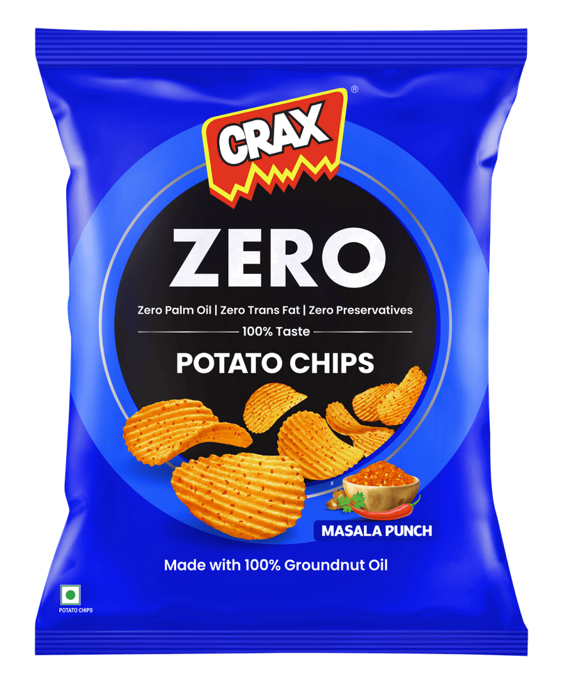 Crax Zero No Palm Oil Masala Potato Chips Snacks